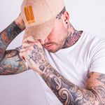 Tan & Orange Suede Baseball Cap - BAD Couture