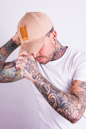Tan & Orange Suede Baseball Cap - BAD Couture