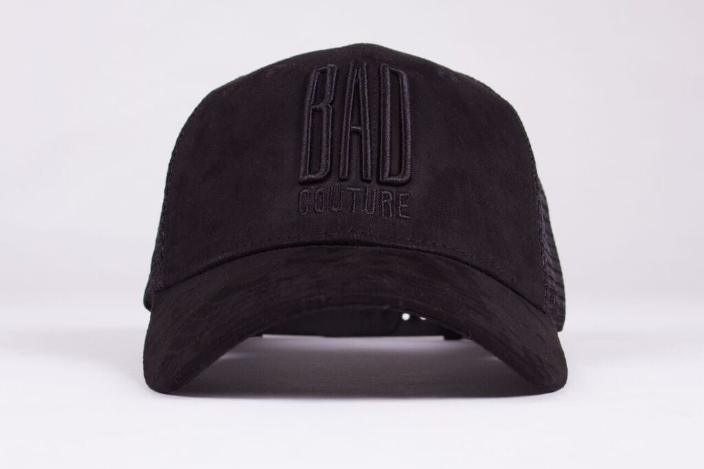 Black on Black Suede Trucker - BAD Couture