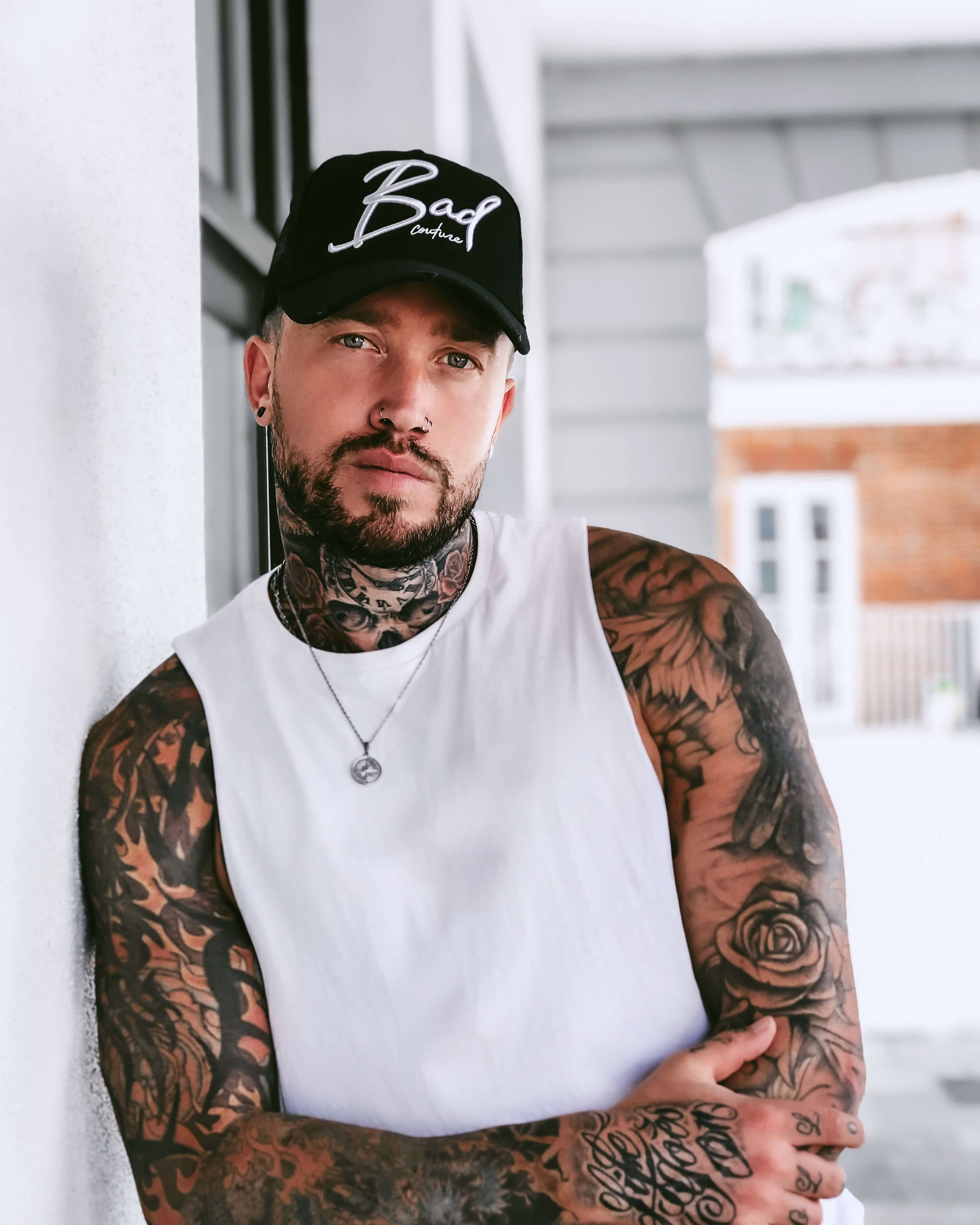 Black & White Italic Trucker