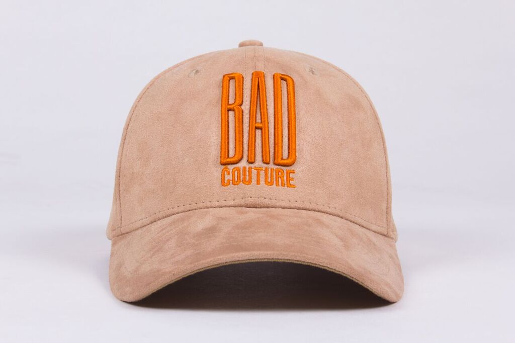Tan Orange Suede Baseball Cap BAD Couture