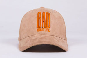 Tan & Orange Suede Baseball Cap - BAD Couture