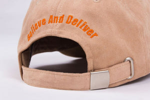 Tan & Orange Suede Baseball Cap - BAD Couture