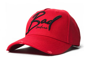 Red Italic Baseball Hat - BAD Couture