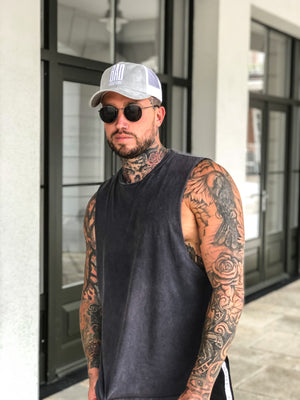 Grey & White Trucker 