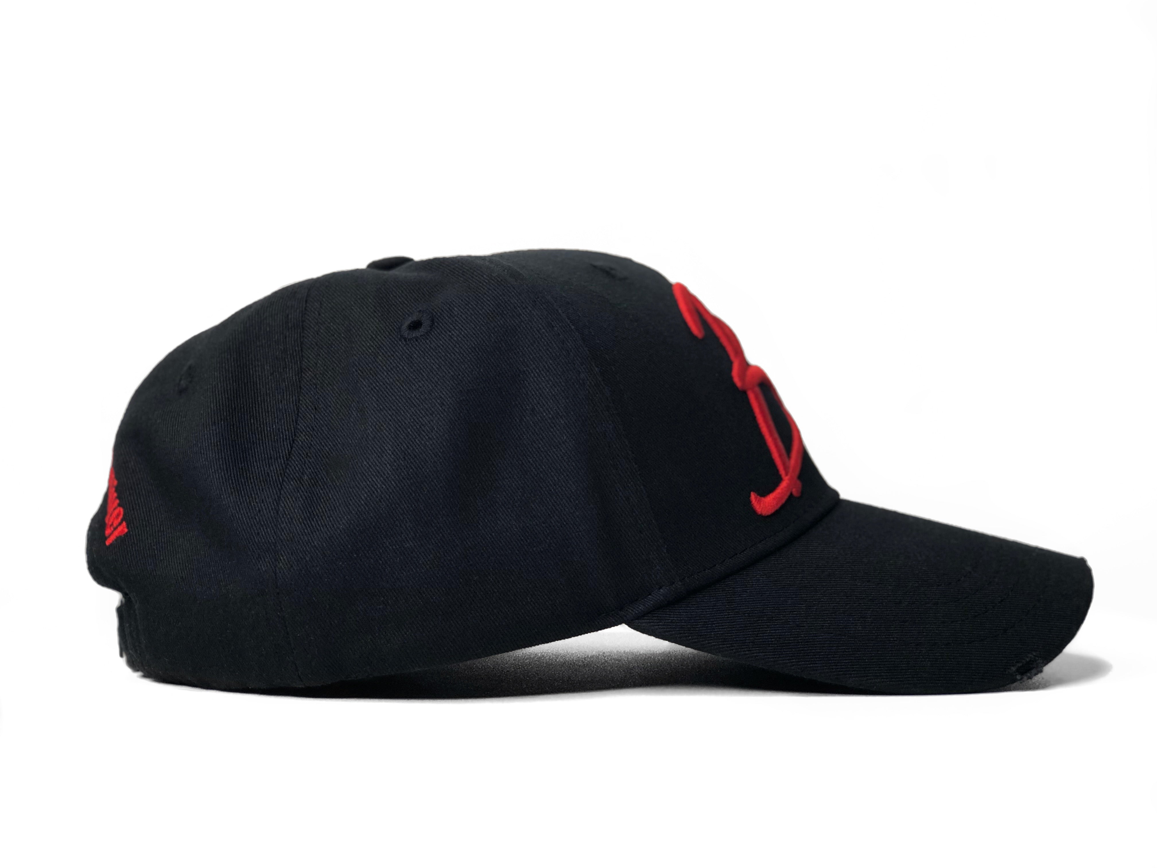 Black Italic Baseball Hat - BAD Couture