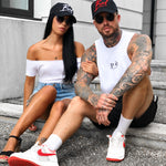 Black & White Italic Trucker - BAD Couture