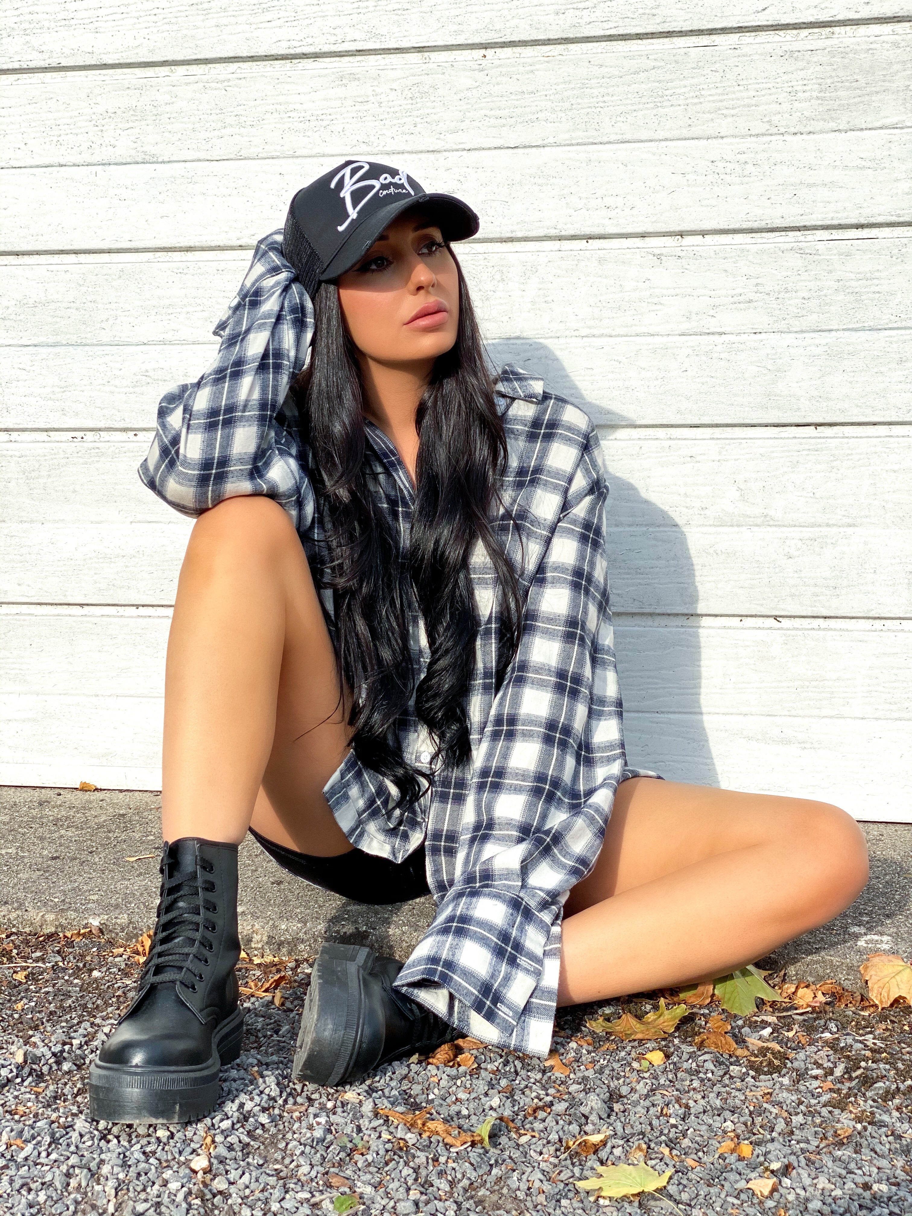 Black & White Italic Trucker