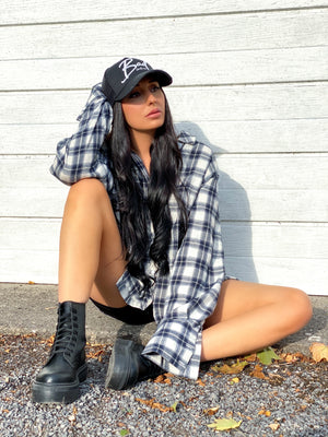 Black & White Italic Trucker