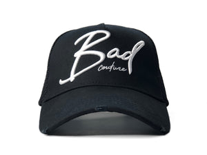 Black & White Italic Trucker - BAD Couture