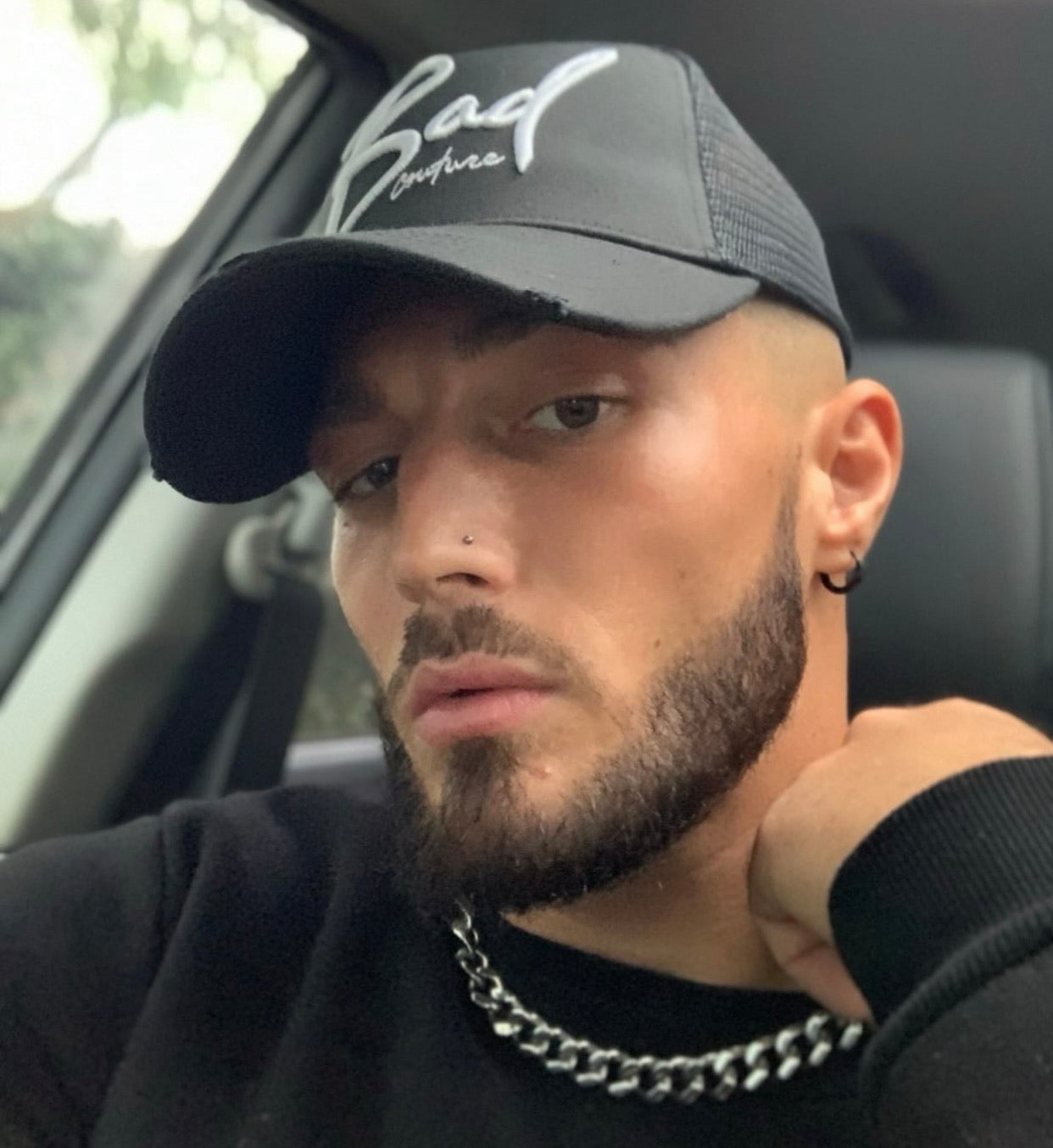 Black & White Italic Trucker