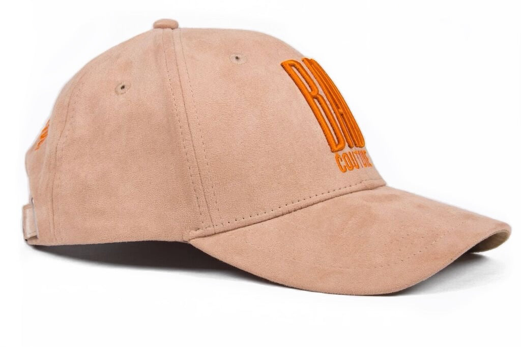 Tan & Orange Suede Baseball Cap - BAD Couture